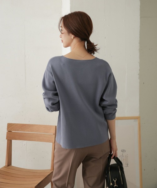 URBAN RESEARCH DOORS（アーバンリサーチドアーズ）の「ミラノリブワイドVネックプルオーバー（ニット/セーター・レディース・ブルー系その他/ブラック/ブラウン・ONE）」の12枚目の写真