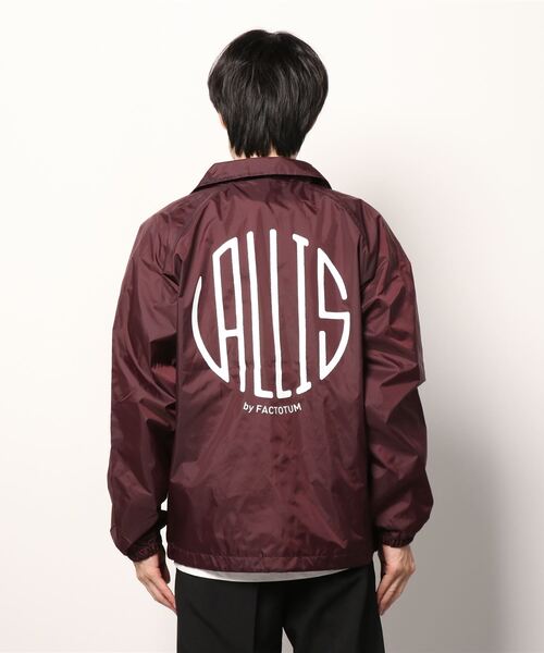 VALLIS by FACTOTUM（ヴァリスバイファクトタム）の「STUDIOUS別注 サークルロゴバックプリントコーチジャケット（ナイロンジャケット・メンズ・グリーン/バーガンディー/ブラウン・LARGE/MEDIUM）」の5枚目の写真