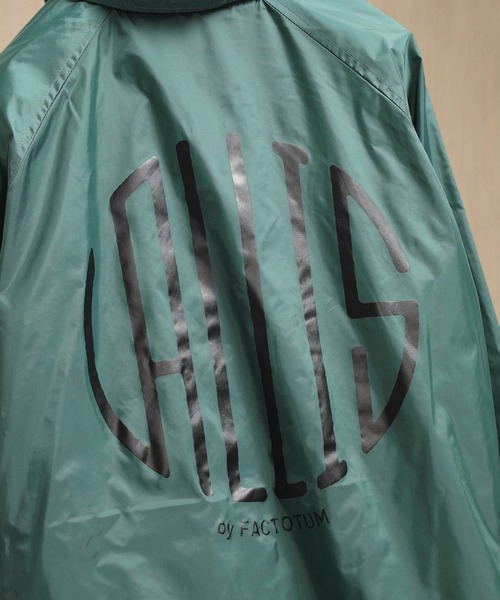 VALLIS by FACTOTUM（ヴァリスバイファクトタム）の「STUDIOUS別注 サークルロゴバックプリントコーチジャケット（ナイロンジャケット・メンズ・グリーン/バーガンディー/ブラウン・LARGE/MEDIUM）」の18枚目の写真