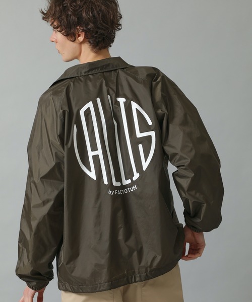 VALLIS by FACTOTUM（ヴァリスバイファクトタム）の「STUDIOUS別注 サークルロゴバックプリントコーチジャケット（ナイロンジャケット・メンズ・グリーン/バーガンディー/ブラウン・LARGE/MEDIUM）」の16枚目の写真