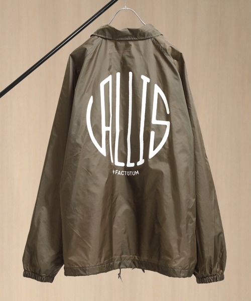 VALLIS by FACTOTUM（ヴァリスバイファクトタム）の「STUDIOUS別注 サークルロゴバックプリントコーチジャケット（ナイロンジャケット・メンズ・グリーン/バーガンディー/ブラウン・LARGE/MEDIUM）」の14枚目の写真
