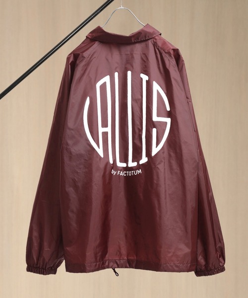 VALLIS by FACTOTUM（ヴァリスバイファクトタム）の「STUDIOUS別注 サークルロゴバックプリントコーチジャケット（ナイロンジャケット・メンズ・グリーン/バーガンディー/ブラウン・LARGE/MEDIUM）」の12枚目の写真