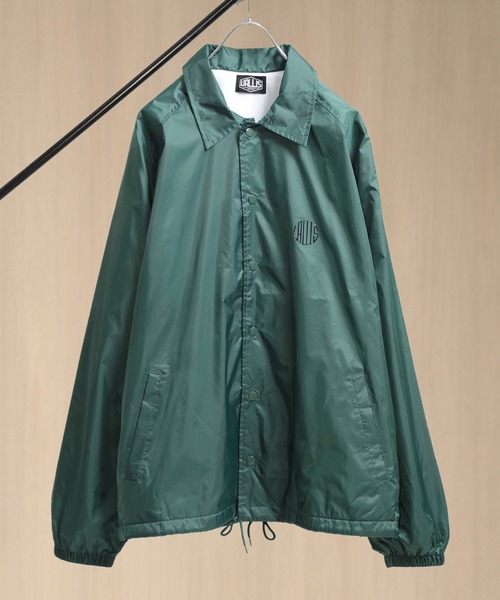VALLIS by FACTOTUM（ヴァリスバイファクトタム）の「STUDIOUS別注 サークルロゴバックプリントコーチジャケット（ナイロンジャケット・メンズ・グリーン/バーガンディー/ブラウン・LARGE/MEDIUM）」の10枚目の写真