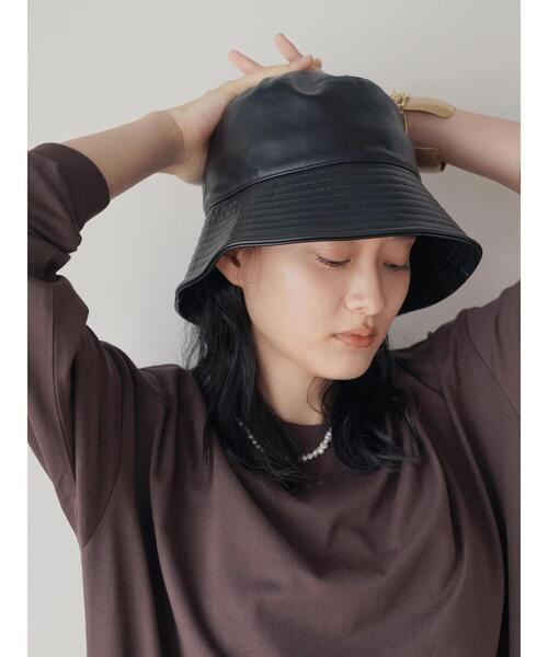 AMERICAN HOLIC(アメリカンホリック)の「合皮バケットハット(ハット・レディース・アイボリー/ブラウン/ブラック・FREE)」の8枚目の写真