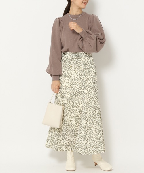 mysty woman（ミスティウーマン）の「小花マーメイドスカート 239177（スカート・レディース・ブラック/ブラウン/アイボリー・FREE）」の8枚目の写真