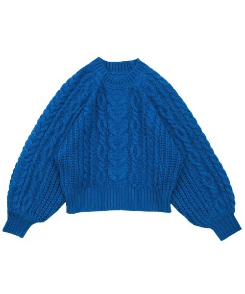 select MOCA（セレクトモカ）の「2021 AW クルーネックケーブルニット（ニット/セーター・レディース・ブルー/グリーン/アイボリー・FREE）」の20枚目の写真