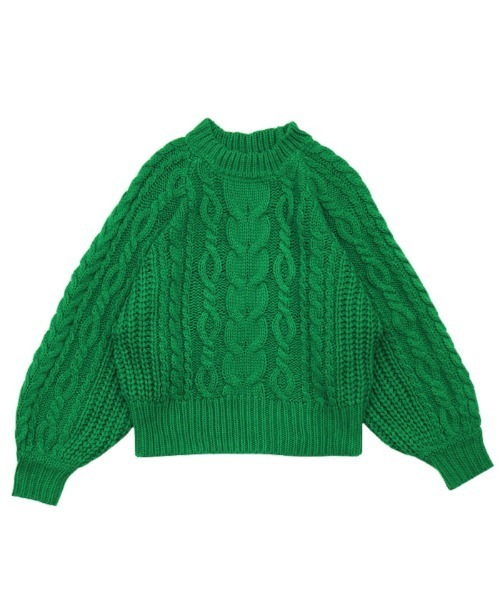 select MOCA（セレクトモカ）の「2021 AW クルーネックケーブルニット（ニット/セーター・レディース・ブルー/グリーン/アイボリー・FREE）」の21枚目の写真