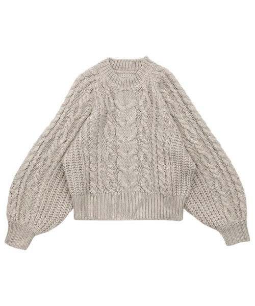 select MOCA（セレクトモカ）の「2021 AW クルーネックケーブルニット（ニット/セーター・レディース・ブルー/グリーン/アイボリー・FREE）」の22枚目の写真