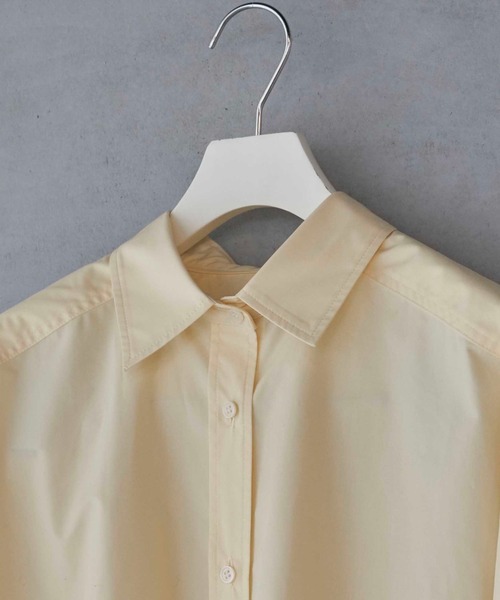 lautreamont BLEUBLANC（ロートレアモンブルーブラン）の「<lautreamont BLEUBLANC>タイプライタースリットロングシャツ≪洗濯機で洗える≫（シャツ/ブラウス・レディース・オフホワイト/イエロー・9号）」の6枚目の写真