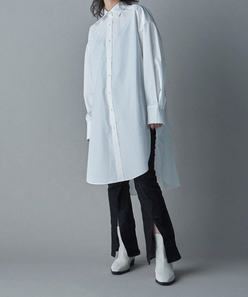 lautreamont BLEUBLANC（ロートレアモンブルーブラン）の「<lautreamont BLEUBLANC>タイプライタースリットロングシャツ≪洗濯機で洗える≫（シャツ/ブラウス・レディース・オフホワイト/イエロー・9号）」の19枚目の写真