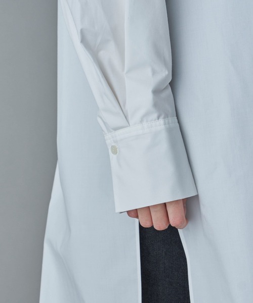 lautreamont BLEUBLANC（ロートレアモンブルーブラン）の「<lautreamont BLEUBLANC>タイプライタースリットロングシャツ≪洗濯機で洗える≫（シャツ/ブラウス・レディース・オフホワイト/イエロー・9号）」の13枚目の写真