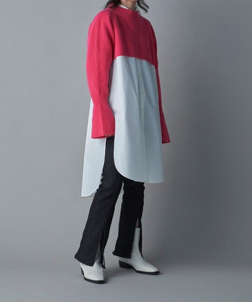 lautreamont BLEUBLANC（ロートレアモンブルーブラン）の「<lautreamont BLEUBLANC>タイプライタースリットロングシャツ≪洗濯機で洗える≫（シャツ/ブラウス・レディース・オフホワイト/イエロー・9号）」の17枚目の写真