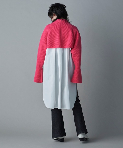 lautreamont BLEUBLANC（ロートレアモンブルーブラン）の「<lautreamont BLEUBLANC>タイプライタースリットロングシャツ≪洗濯機で洗える≫（シャツ/ブラウス・レディース・オフホワイト/イエロー・9号）」の12枚目の写真