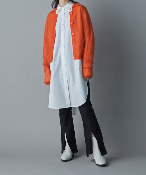 lautreamont BLEUBLANC（ロートレアモンブルーブラン）の「<lautreamont BLEUBLANC>タイプライタースリットロングシャツ≪洗濯機で洗える≫（シャツ/ブラウス・レディース・オフホワイト/イエロー・9号）」の5枚目の写真