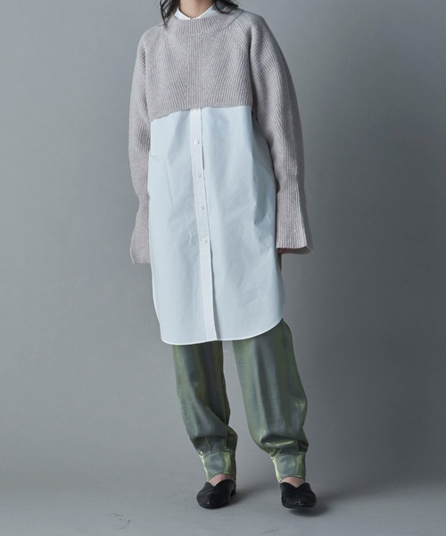 lautreamont BLEUBLANC（ロートレアモンブルーブラン）の「<lautreamont BLEUBLANC>タイプライタースリットロングシャツ≪洗濯機で洗える≫（シャツ/ブラウス・レディース・オフホワイト/イエロー・9号）」の18枚目の写真