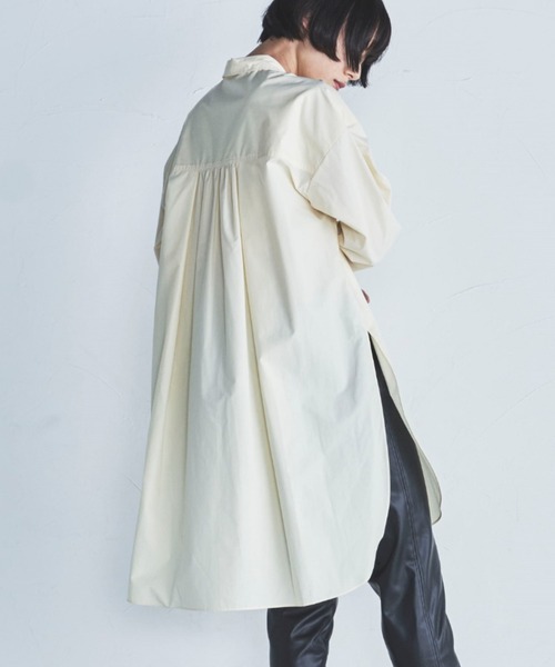 lautreamont BLEUBLANC（ロートレアモンブルーブラン）の「<lautreamont BLEUBLANC>タイプライタースリットロングシャツ≪洗濯機で洗える≫（シャツ/ブラウス・レディース・オフホワイト/イエロー・9号）」の22枚目の写真