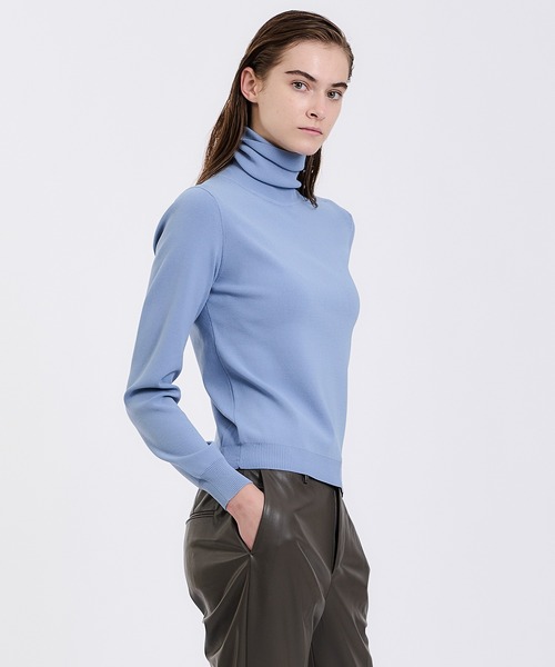 UMA ESTNATION（ユマエストネーション）の「UMA ESTNATION / タートルネックニット（ニット/セーター・レディース・スカイブルー/ダークブラウン/キャメル・FREE）」の6枚目の写真