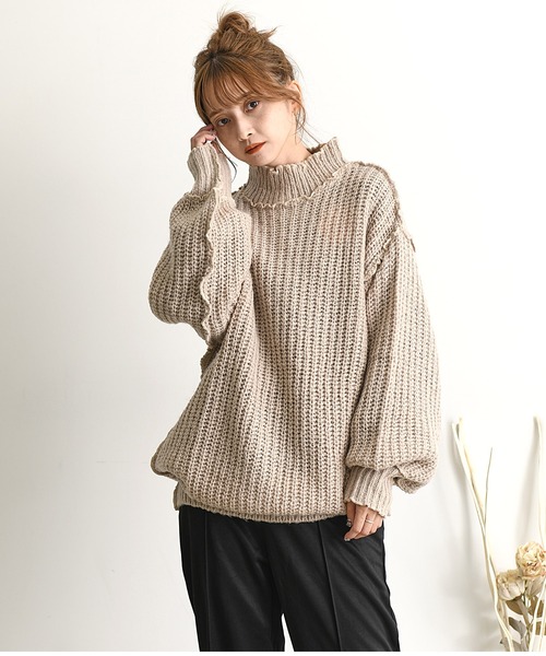 Dita(ディータ)の「21AW モヘアタッチハイネックボリューミィニット(ニット/セーター・レディース・キャメル/ベージュ/チャコールグレー/オリーブ・M/L)」の10枚目の写真