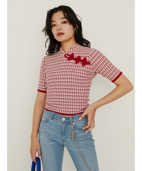 パメオポーズ　ニットパンツ PAMEO POSE ニット セーター Fancy Yarn Sweater レディース