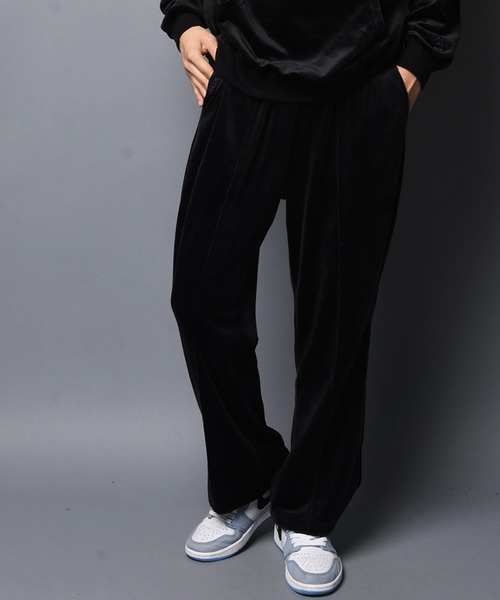 GALLIS ADDICTION（ガリスアディクション）の「GA FUR-VELOR PANTS/ベロア イージーパンツ（スウェットパンツ・メンズ・ブラック/グレー・M/L）」の2枚目の写真