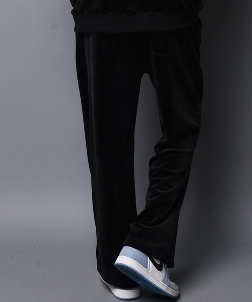 GALLIS ADDICTION（ガリスアディクション）の「GA FUR-VELOR PANTS/ベロア イージーパンツ（スウェットパンツ・メンズ・ブラック/グレー・M/L）」の3枚目の写真
