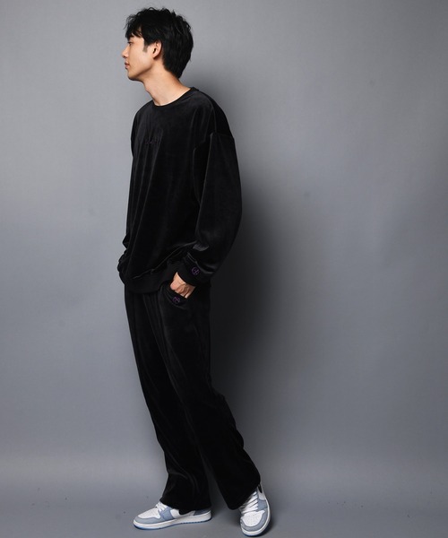 GALLIS ADDICTION（ガリスアディクション）の「GA FUR-VELOR PANTS/ベロア イージーパンツ（スウェットパンツ・メンズ・ブラック/グレー・M/L）」の4枚目の写真