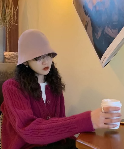 Girly Doll(ガーリードール)の「クロップドケーブルニットカーディガン(ニット/セーター・レディース・ベージュ/レッド/ピンク・FREE)」の17枚目の写真