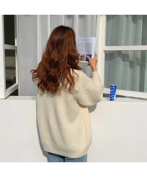 MINS MINIS（ミンスミニス）の「ルーズフィットクルーネックニット（ニット/セーター・レディース・アイボリー/ライトピンク/イエロー/ブルー/ターコイズブルー・FREE）」の21枚目の写真