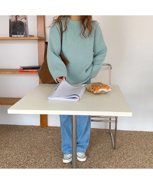 MINS MINIS（ミンスミニス）の「ルーズフィットクルーネックニット（ニット/セーター・レディース・アイボリー/ライトピンク/イエロー/ブルー/ターコイズブルー・FREE）」の17枚目の写真