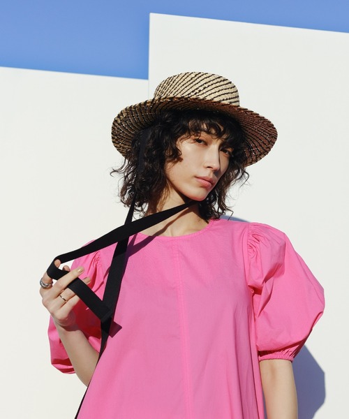 未使用 試着のみ select MOCA 2WAYワイドリボンカンカン帽 2022 SS