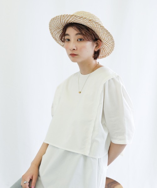 select MOCA（セレクトモカ）の「2022 SS 2WAYワイドリボンカンカン帽（ハット・レディース・ブラック/アイボリー・FREE）」の11枚目の写真