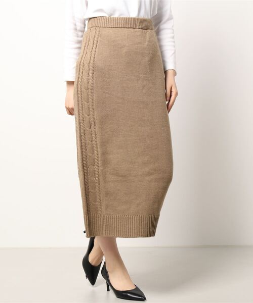 koe（コエ）の「ケーブルニットタイトスカート*（スカート・レディース・ブラック/ベージュ/ブルー/アイボリー・FREE）」の3枚目の写真
