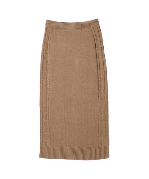 koe（コエ）の「ケーブルニットタイトスカート*（スカート・レディース・ブラック/ベージュ/ブルー/アイボリー・FREE）」の10枚目の写真