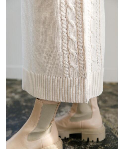 koe（コエ）の「ケーブルニットタイトスカート*（スカート・レディース・ブラック/ベージュ/ブルー/アイボリー・FREE）」の16枚目の写真