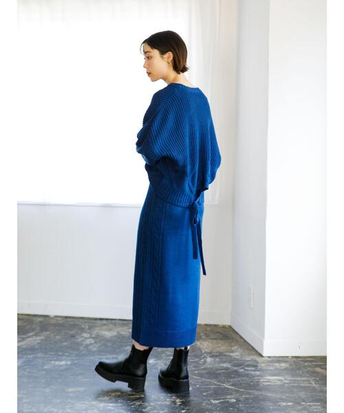 koe（コエ）の「ケーブルニットタイトスカート*（スカート・レディース・ブラック/ベージュ/ブルー/アイボリー・FREE）」の18枚目の写真