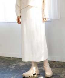 ケーブルニットタイトスカート*