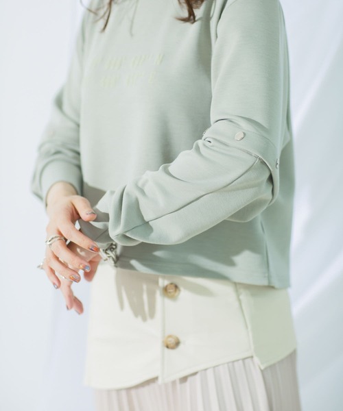 mona Belinda（モナベリンダ）の「袖取り外し2WAYプルオーバー（Tシャツ/カットソー・レディース・チャコールグレー/ベージュ/カーキ・FREE）」の7枚目の写真