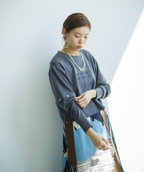 mona Belinda（モナベリンダ）の「袖取り外し2WAYプルオーバー（Tシャツ/カットソー・レディース・チャコールグレー/ベージュ/カーキ・FREE）」の16枚目の写真