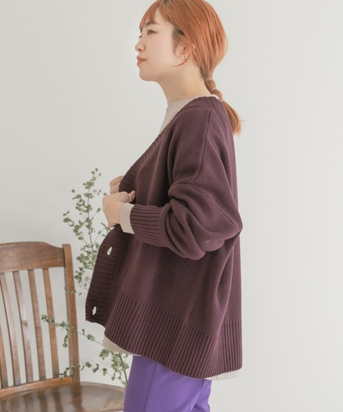 ITEMS URBANRESEARCH(アイテムズ アーバンリサーチ)の「オーバーサイズカーディガン(カーディガン/ボレロ・レディース・チャコールグレー/ベージュ/パープル・FREE)」の1枚目の写真
