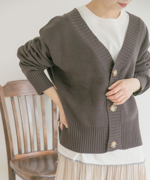 ITEMS URBANRESEARCH(アイテムズ アーバンリサーチ)の「オーバーサイズカーディガン(カーディガン/ボレロ・レディース・チャコールグレー/ベージュ/パープル・FREE)」の2枚目の写真