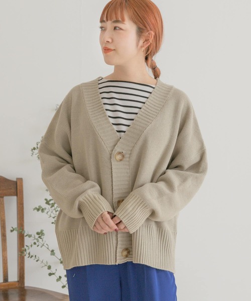 ITEMS URBANRESEARCH(アイテムズ アーバンリサーチ)の「オーバーサイズカーディガン(カーディガン/ボレロ・レディース・チャコールグレー/ベージュ/パープル・FREE)」の8枚目の写真