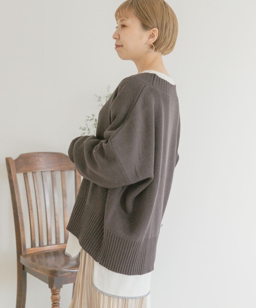 ITEMS URBANRESEARCH(アイテムズ アーバンリサーチ)の「オーバーサイズカーディガン(カーディガン/ボレロ・レディース・チャコールグレー/ベージュ/パープル・FREE)」の16枚目の写真
