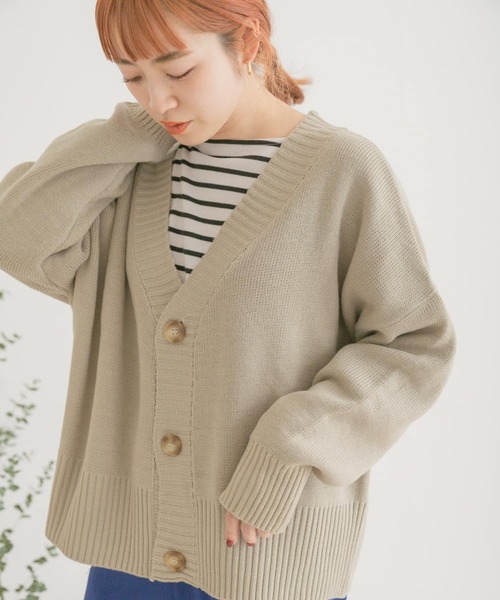ITEMS URBANRESEARCH(アイテムズ アーバンリサーチ)の「オーバーサイズカーディガン(カーディガン/ボレロ・レディース・チャコールグレー/ベージュ/パープル・FREE)」の15枚目の写真
