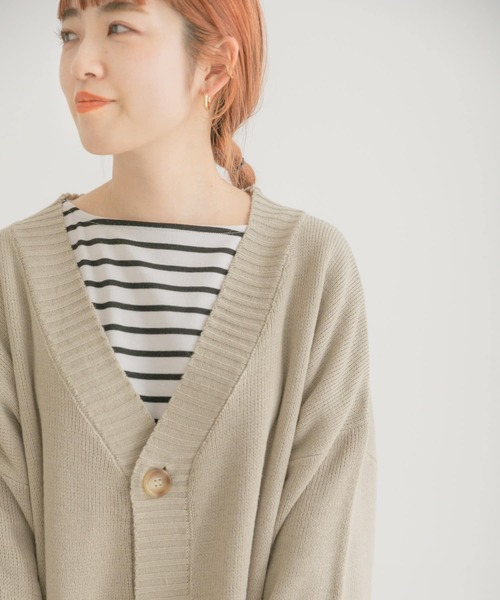 ITEMS URBANRESEARCH(アイテムズ アーバンリサーチ)の「オーバーサイズカーディガン(カーディガン/ボレロ・レディース・チャコールグレー/ベージュ/パープル・FREE)」の9枚目の写真
