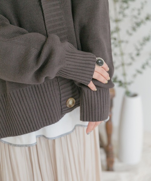 ITEMS URBANRESEARCH(アイテムズ アーバンリサーチ)の「オーバーサイズカーディガン(カーディガン/ボレロ・レディース・チャコールグレー/ベージュ/パープル・FREE)」の17枚目の写真
