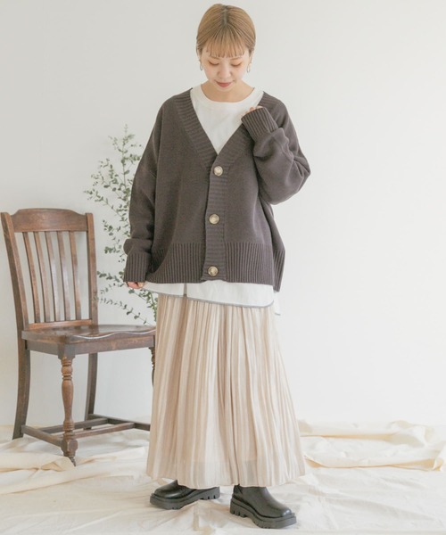 ITEMS URBANRESEARCH(アイテムズ アーバンリサーチ)の「オーバーサイズカーディガン(カーディガン/ボレロ・レディース・チャコールグレー/ベージュ/パープル・FREE)」の20枚目の写真