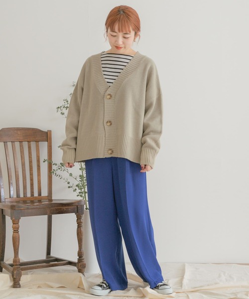 ITEMS URBANRESEARCH(アイテムズ アーバンリサーチ)の「オーバーサイズカーディガン(カーディガン/ボレロ・レディース・チャコールグレー/ベージュ/パープル・FREE)」の21枚目の写真