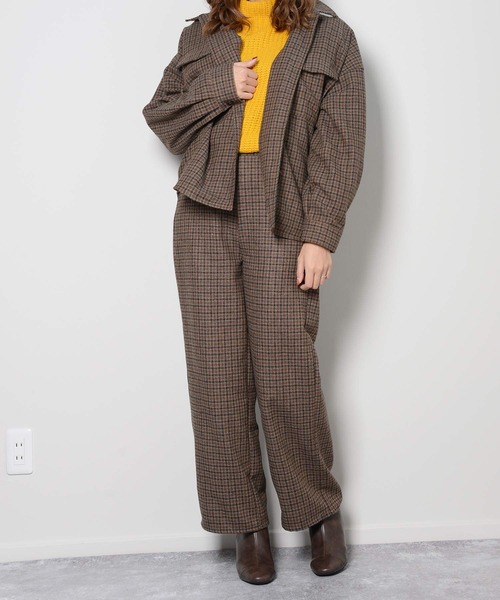 shopnikoniko(ショップニコニコ)の「ガンクラブチェックオーバーシャツ(シャツ/ブラウス・レディース・グレー/イエロー・フリー)」の3枚目の写真