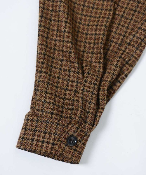 マルニガンクラブチェック厚手ウールハーフジップシャツプルオーバー