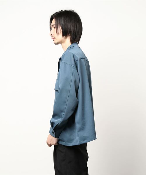 semantic design(セマンティックデザイン)の「【ストレッチ】セマンティックデザイン CPO セットアップ 長袖ルーズシャツ(セットアップパンツございます)(セットアップ・メンズ・ブラック/ブルー/グリーン・MEDIUM/LARGE)」の4枚目の写真